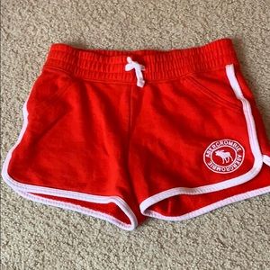 Red Abercrombie kids shorts size 11/12
